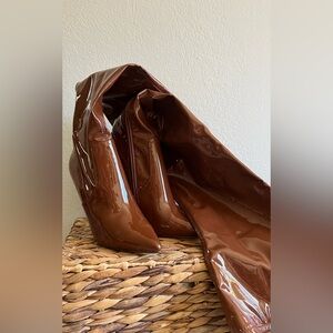 Steve Madden patent leather Chestnut Over-the-Knee Boots